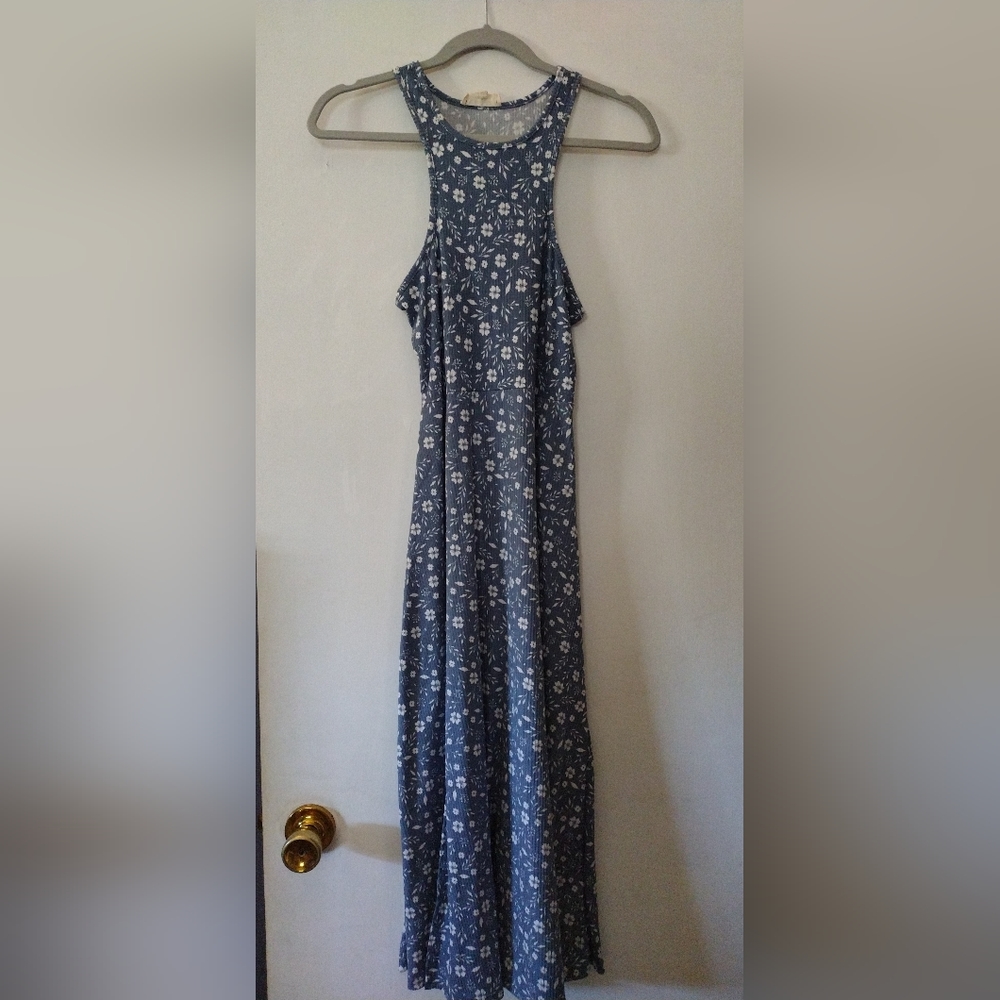 Jessica Simpson Blue with white flower Maxi dress